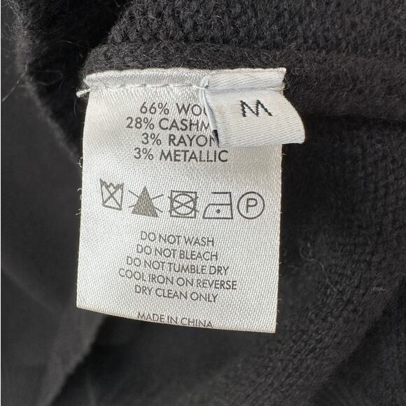 NWT Bella Freud Billie Jean Metallic Gold Stripe Turtleneck Sweater Black M - Picture 11 of 16